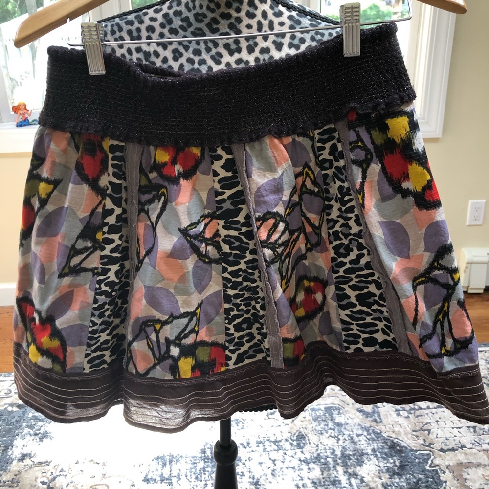 Free People Multicolor Patterned Mini Skirt